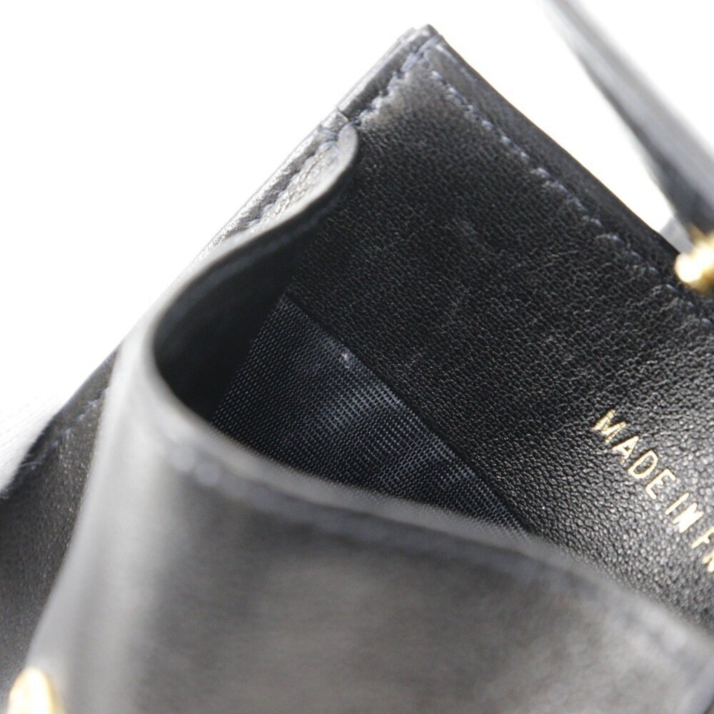 CHANEL Authentic Black Lambskin Leather Logo Wallet - Picture 7 of 11